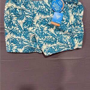 Columbia Men's Teal Leaf Print Hybrid Shorts